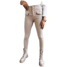 Dstreet Ženske hlače iz džinsa SKULL light beige uy1723 XL
