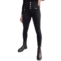 Dstreet Ženske hlače iz džinsa SKULL črne barve uy1752 XS