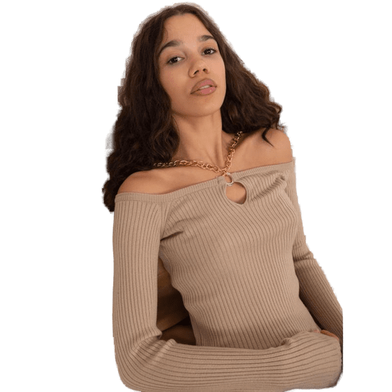 Ulefone Ženski pulover brez ramen z verižicami ATEA beige EM-SW-070921.49_404259