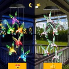 HOME & MARKER® Solarna svetilka, Solarna svetilka z visečimi pticami, Vetrni zvončki | SOLARBIRD