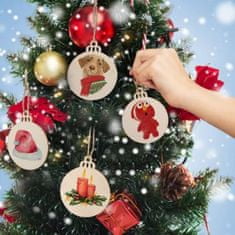 HOME & MARKER® Leseni okraski, Viseči krogi, za Ustvarjanje, Božična dekoracija (30 kosov) | ORNAMENTIFY