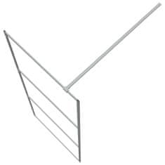 Vidaxl Pregrada za tuš srebrna 80x195 cm prozorno ESG steklo