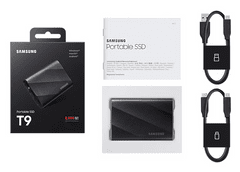 Samsung T9 zunanji SSD, 2 TB, USB-C 3.2 Gen 2x2, črn (MU-PG2T0B/EU)