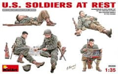 MiniArt maketa-miniatura Ameriški vojaki na počitku • maketa-miniatura 1:35 figure • Level 2