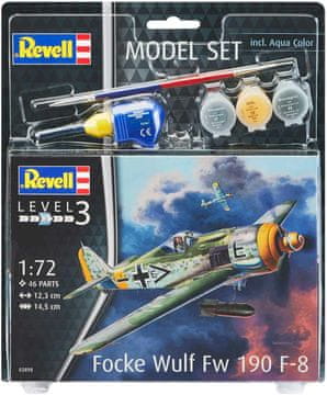Revell maketa-miniatura Focke-Wulf Fw 190 F-8 • maketa-miniatura 1:72 starodobna letala • Level 3