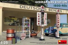 MiniArt maketa-miniatura Nemška bencinska črpalka 1930-40 • maketa-miniatura 1:35 diorame • Level 3