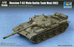 Trumpeter maketa-miniatura Russian T-62 Main Battle Tank Mod.1962 • maketa-miniatura 1:72 tanki in oklepniki • Level 3