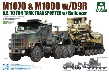 Takom maketa-miniatura U.S. M1070 M1000 w-D9R 70 Ton Tank • maketa-miniatura 1:72 tovornjaki • Level 4
