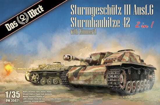 DAS-WERK maketa-miniatura Sturmgeschütz III Ausf.G-Sturmhaubitze 42 With Zimmerit (2 in 1-Kit) • maketa-miniatura 1:35 tanki in oklepniki • Level 4