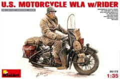 MiniArt maketa-miniatura Ameriški motocikel WLA z voznikom • maketa-miniatura 1:35 motocikli • Level 4