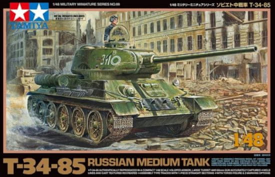 Tamiya maketa-miniatura T-34-85 • maketa-miniatura 1:48 tanki in oklepniki • Level 3