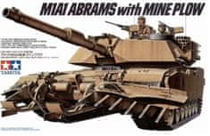 Tamiya maketa-miniatura Ameriški M1A1 Abrams z minskim plugom • maketa-miniatura 1:35 tanki in oklepniki • Level 4