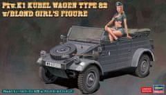 Hasegawa maketa-miniatura Pkw.K1 Kübelwagen Type 82 s figuro blondinke • maketa-miniatura 1:24 vojaška vozila • Level 3
