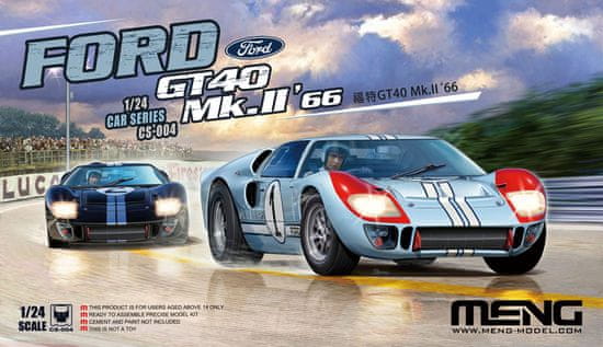 Meng maketa-miniatura Team Shelby Ford GT40 Mk.II • maketa-miniatura 1:24 starodobni avtomobili • Level 5