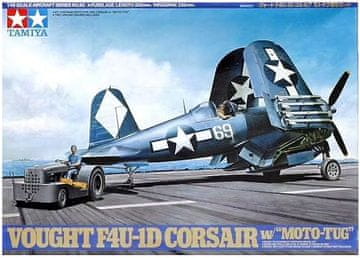Tamiya maketa-miniatura Vought F4U-1D Corsair z motornim vlačilcem • maketa-miniatura 1:48 starodobna letala • Level 4