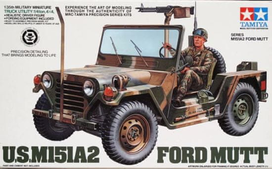 Tamiya maketa-miniatura Ameriški M151A2 Ford Mutt • maketa-miniatura 1:35 vojaška vozila • Level 3