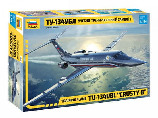 Zvezda maketa-miniatura Tupolev Tu-134UBL "Crusty-B" • maketa-miniatura 1:144 civilna letala • Level 3