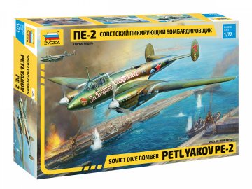 Zvezda maketa-miniatura Sovjetski bombnik Petlyakov PE-2 • maketa-miniatura 1:72 starodobna letala • Level 3