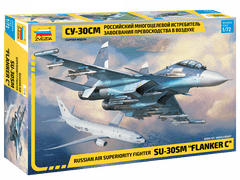 Zvezda maketa-miniatura Suhoj Su-30SM 'Flanker-C' - ruski lovec za premoč v zraku • maketa-miniatura 1:12 novodobna letala • Level 3