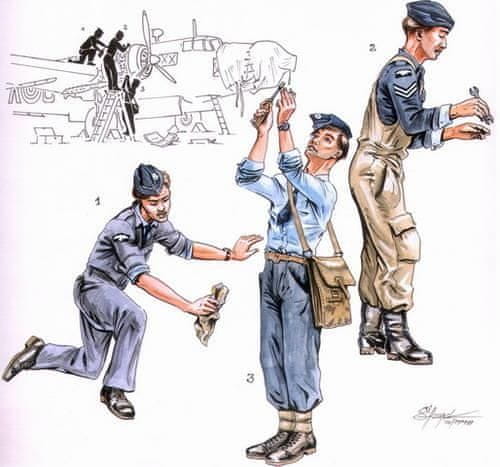 Special Hobby maketa-miniatura RAF mechanics for Wellington (3 fig.) • maketa-miniatura 1:72 figure • Level 4