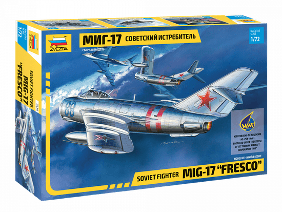 Zvezda maketa-miniatura Sovjetski lovec Mig-17 "Fresco" • maketa-miniatura 1:72 novodobna letala • Level 3