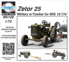PlanetModels maketa-miniatura Zetor 25 ‘Military w-Towbar for MiG 15-17s’ • maketa-miniatura 1:72 traktorji • Level 5