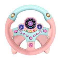 JOJOY® Volan za otroke, Volan z zvokom in lučmi, Igrače za potovanje (Roza) + Dodatek za WHEELPLAY | WHEELPINKKEY