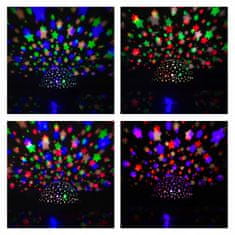 Kruzzel USB LED RGB projektor nočna lučka – menjava projekcij črna