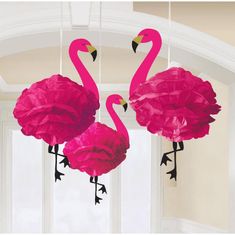 Amscan Dekoracija za zabavo za obešanje 3 kosi flamingov 49,5cm -