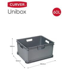 shumee Curver Škatla za shranjevanje Unibox XL 60 L siva