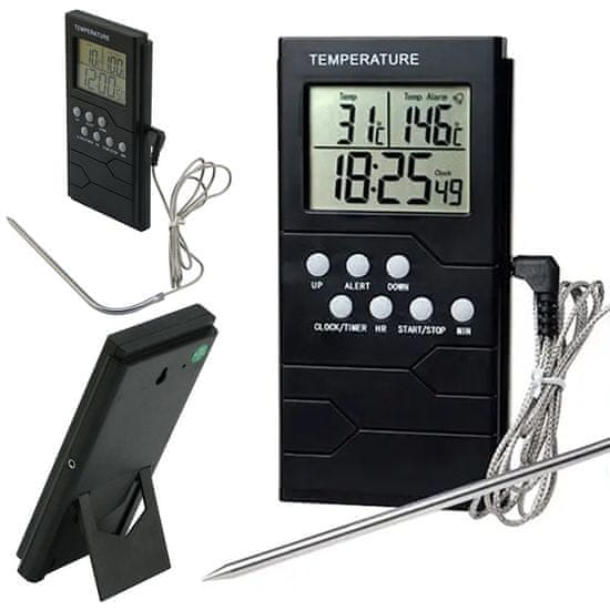 Verkgroup LCD kuhinjski termometer s sondo 95cm do 300°C za meso