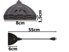 Verkgroup Adapter HDMI splitter razdelilec 3 kanali 4K 50cm