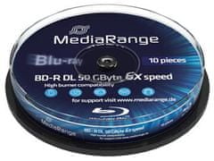 MediaRange BD-R BLU-RAY 50GB 6x dvoslojno vreteno 10 kosov