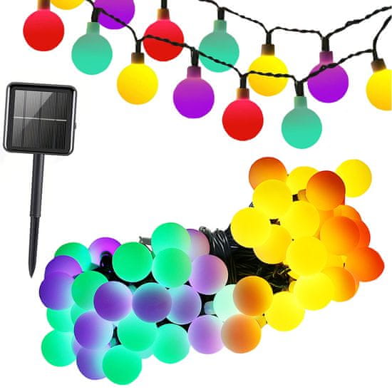 Verkgroup LED RGB 40 zunanja solarna dekorativna girlanda 690cm 8 funkcij