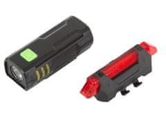 Verkgroup Set USB aku. vodoodporna svetilka + zadnja luč za kolo
