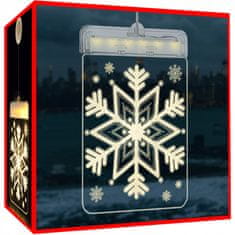 Malatec Gravirano 3D pleksi steklo LED toplo bela 17cm snežinka