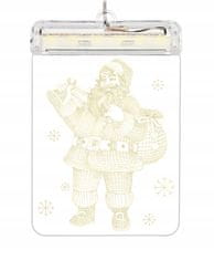 Malatec Gravirano 3D pleksi steklo LED toplo bela 17cm Božiček