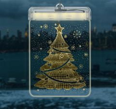 Malatec Gravirano 3D pleksi steklo LED toplo bela 17cm božično drevo