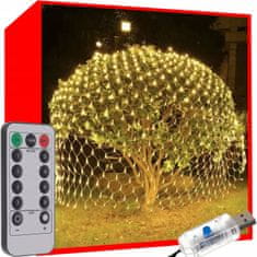Malatec Novoletne lučke svetlobna zavesa 160 LED toplo bela 8 funkcij 260x200cm USB