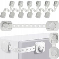 Malatec 6x samolepilna ključavnica zaščita predalov in vrat omaric 16cm