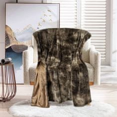 Svilanit dekorativna odeja Sofia, 200x200 cm, rjava