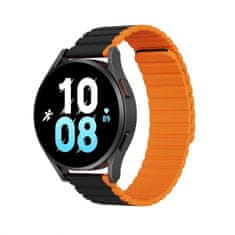 slomart Univerzalni magnetni trak samsung galaxy watch 3 45mm / s3 / huawei watch ultimate / gt3 se 46mm dux ducis strap (22mm različica) - črna in oranžna