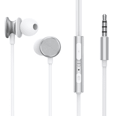 Joyroom Slušalke žične serije miniJack 3,5 mm 1,2 m srebrne barve