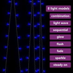 Vidaxl LED svetlobna zavesa 3x3 m 300 LED lučk modra 8 funkcij