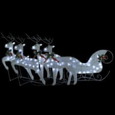 Vidaxl Severni jeleni s sanmi 100 LED lučk zunanji bele barve