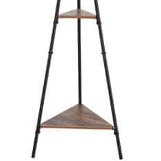 HOMCOM HOMCOM obešalnik za oblačila z dvema policama in šestimi kljukami v industrijskem slogu v črni in rjavi barvi 32,5 x 45,5 x 182 cm
