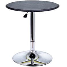 HOMCOM HOMCOM kromirana barska mizica, okrogla mizica z nastavljivo višino in sistemom za dvigovanje, 360° vrtljiva okrogla plošča Φ63x67-93cm