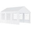 Outsunny Zunanji zunanji gazebo poročni party šotor beli jekleni okvir (6m x 4m x2,8m)