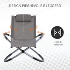 OUTSUNNY Outsunny sodobno oblikovan gugalni stol za notranja in zunanja besedila 154x80x84cm siva