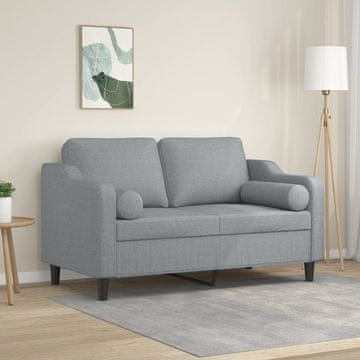 Vidaxl vidaXL Dvosed z blazinami, svetlo siv, 120 cm, blago
